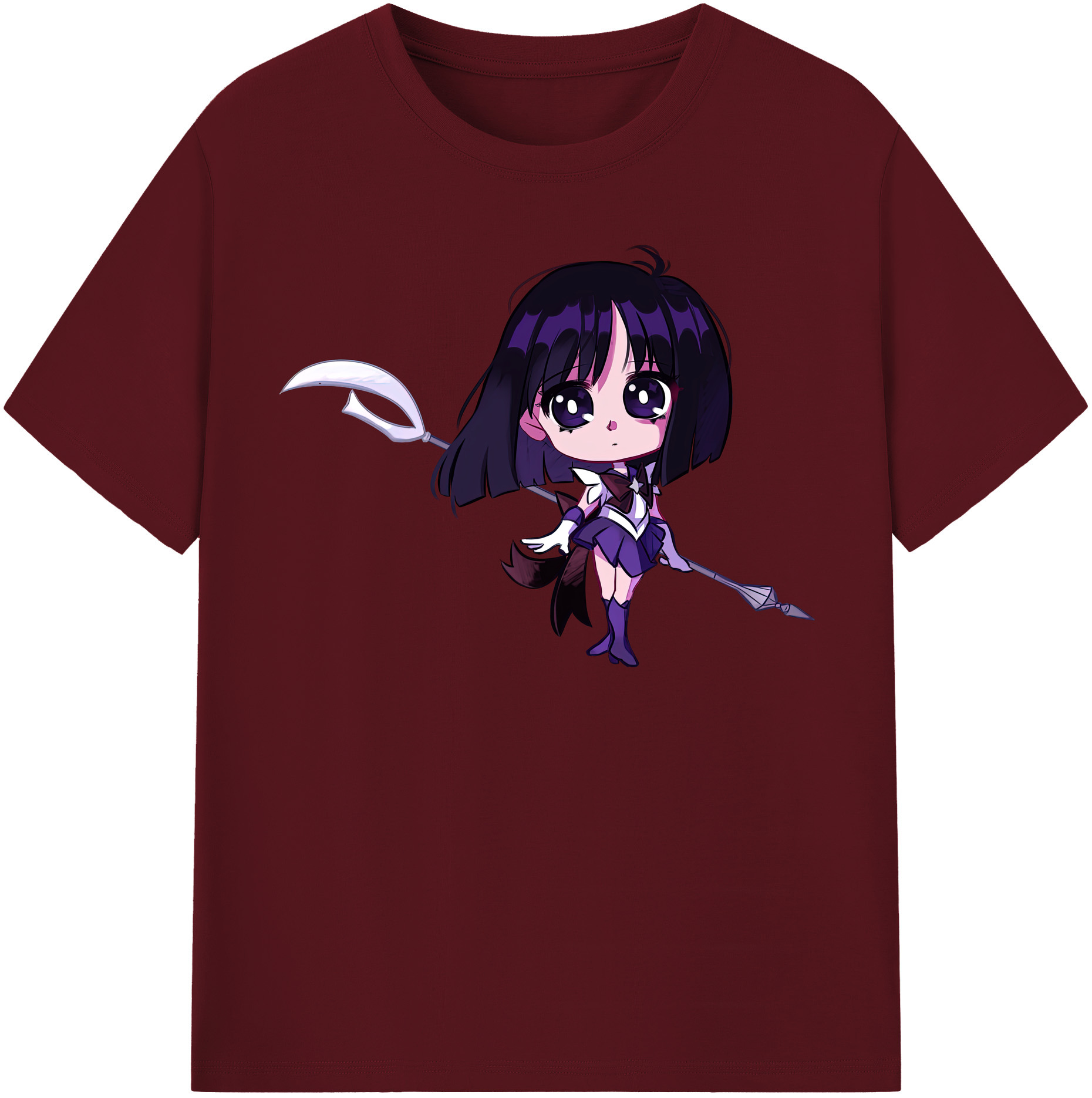 （画像用） 美少女戦士セーラームーン 土萠ほたる Sailor Moon Tomoe Hotaru （セーラーサターン；Sailor Saturn） 綿100％半袖Tシャツ（フロントプリント）